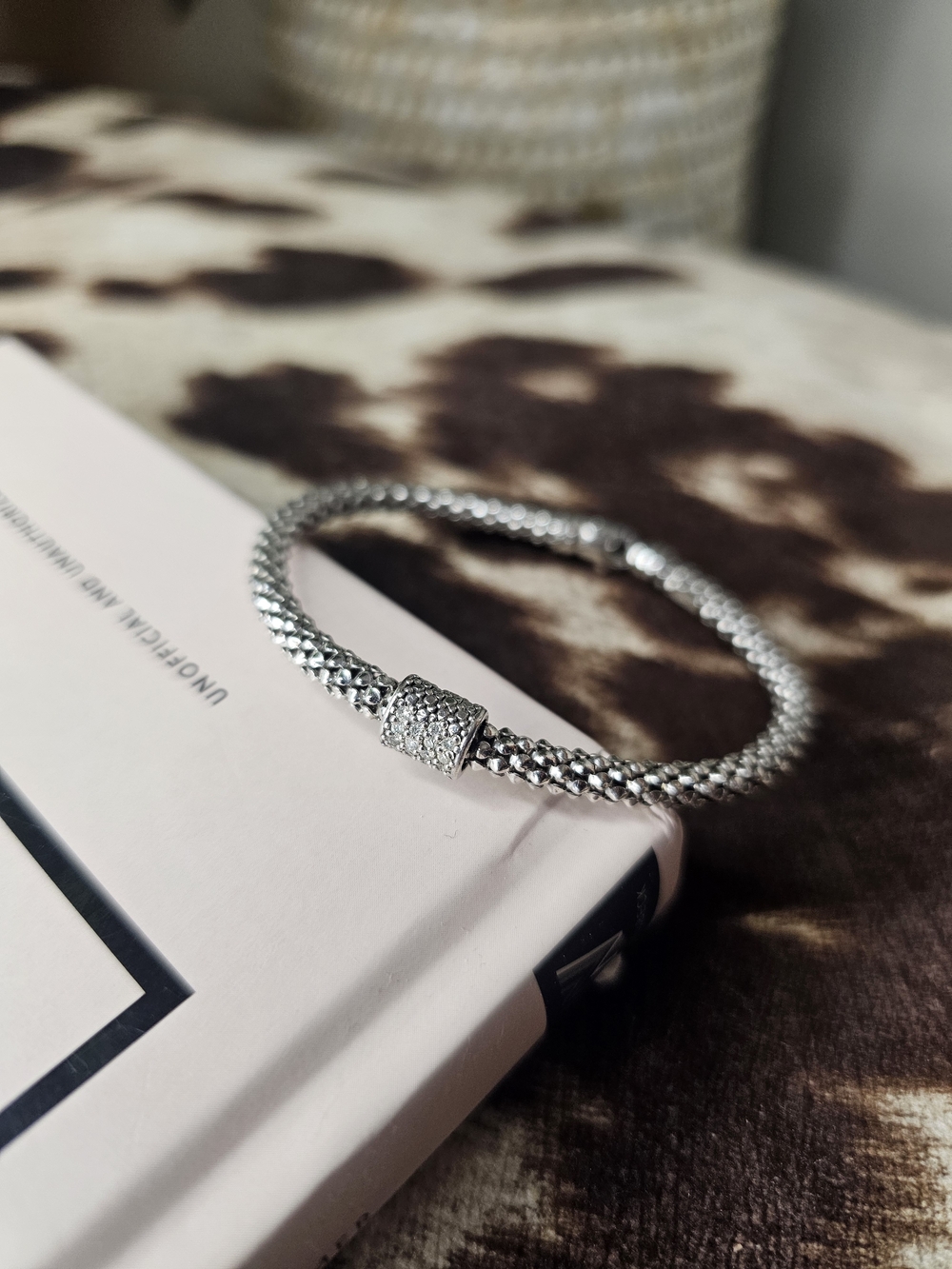 Sterling Silver White Sapphire Popcorn Bracelet